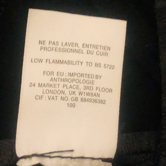 ANTHROPOLOGIE UK ELEVENSES Asymmetrical Zipper Black Leather Moto Jacket Sz S - Picture 7 of 9